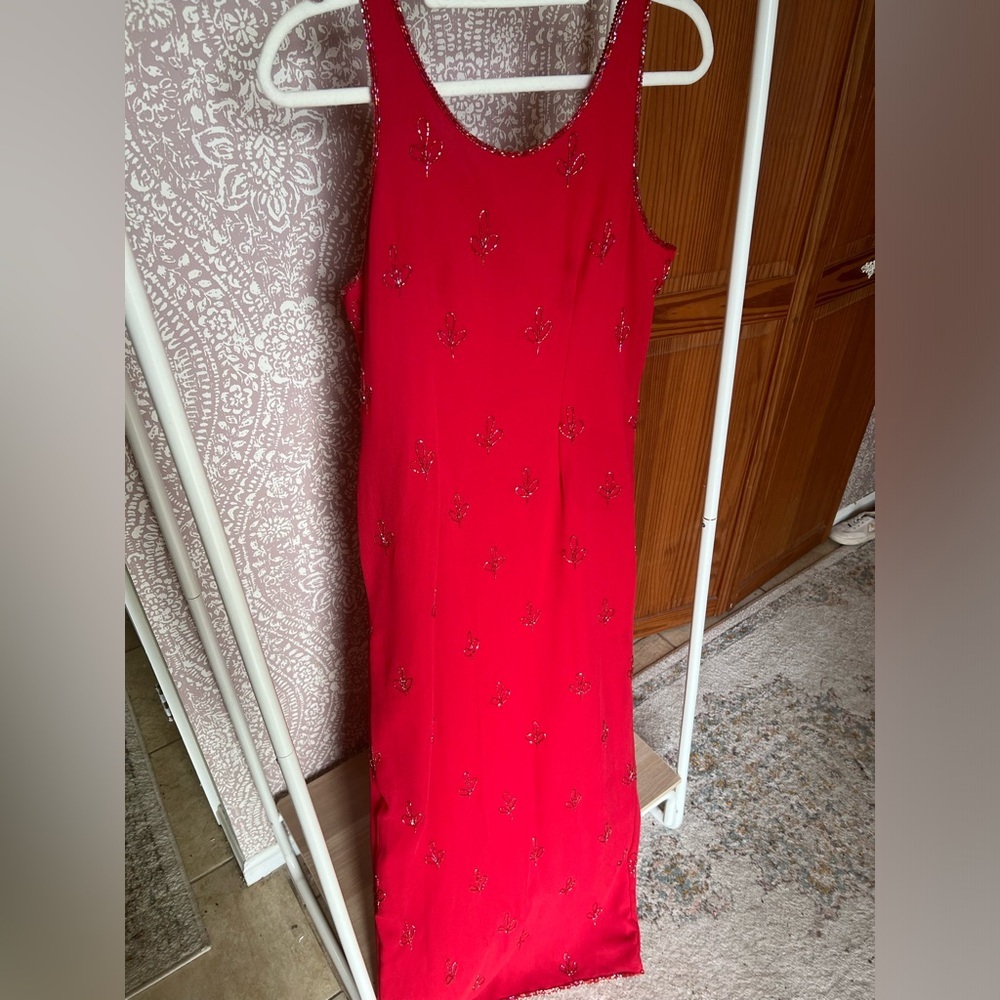 Vintage Red Sheath Maxi Dress for Cocktail
